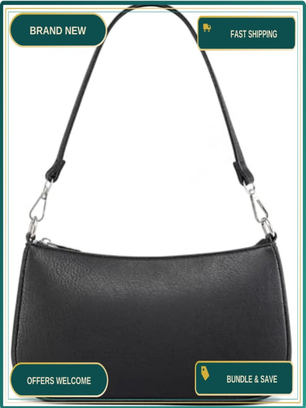 PU Leather Hobo Shoulder Bag Crossbody Purse Removable Strap Women